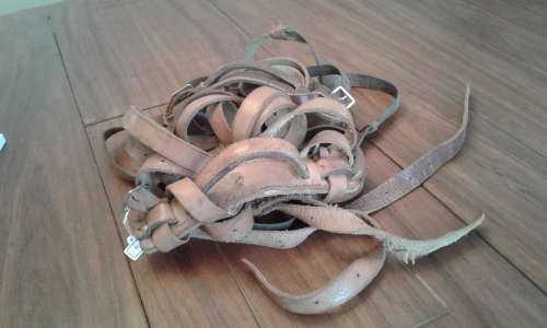 3 SETS OF LEATHER SUITCASE STRAPS